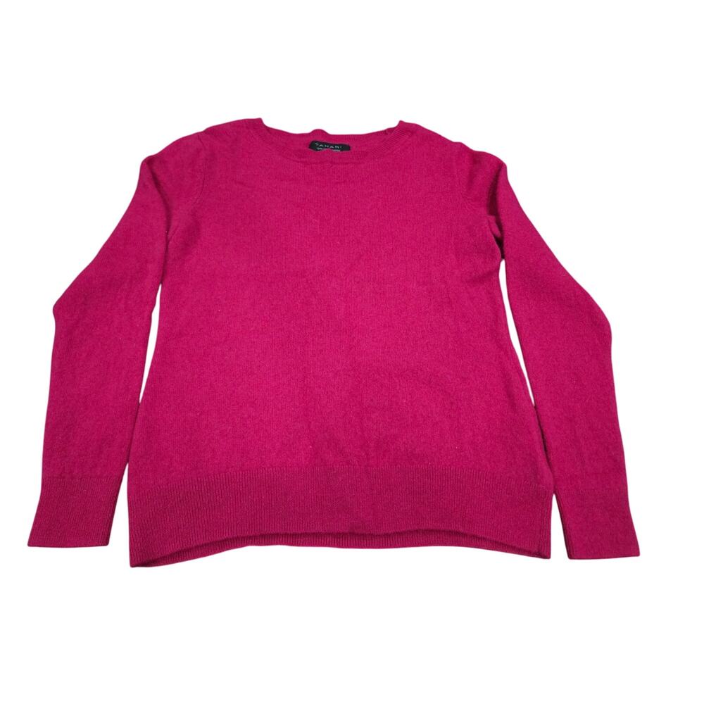 Tahari 2-ply 100% Cashmere Sweater Womens Hot Pink Barbie Barbiecore Size M
